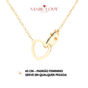 Colar com Nome Personalizado + Urso com Rosa Eternizada