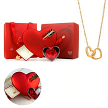 Caixa Cupido com Rosa Eterna & Colar Gravado com Nomes